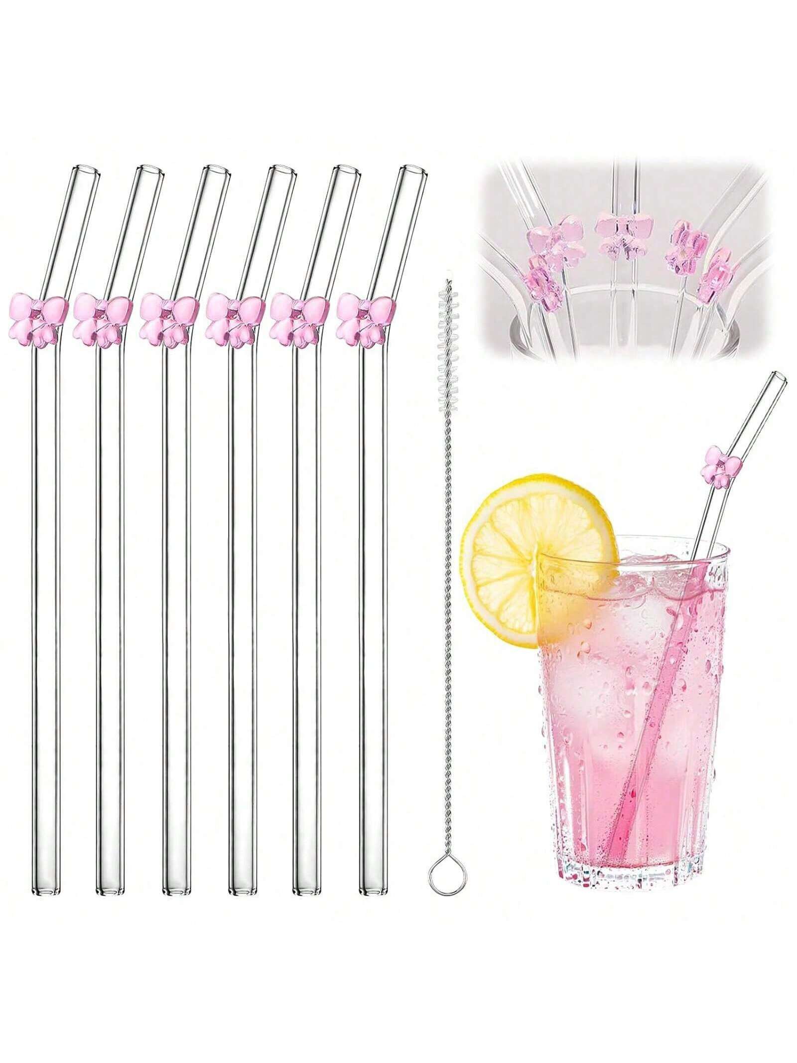 7PCS Reusable Bow Glass Straws - đánh giá và giá Espresso Shot Glass